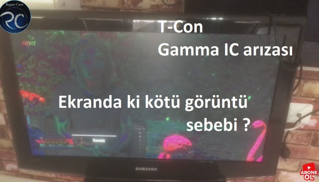 Samsung Lcd tv tamiri, T-con Gamma IC arızası ve çözümü, Ekranda negatif ve bulanık görüntü